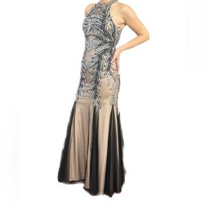 Gold, black and silver mermaid dress